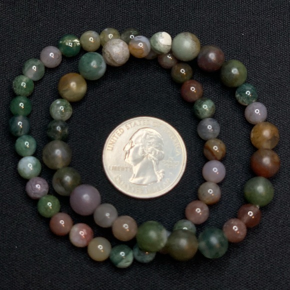 2 Colorful Stone Beads - Picture 3 of 3